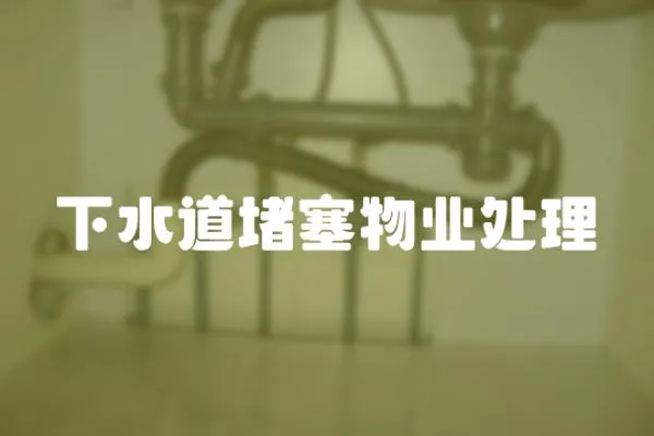 下水道堵塞物業(yè)處理