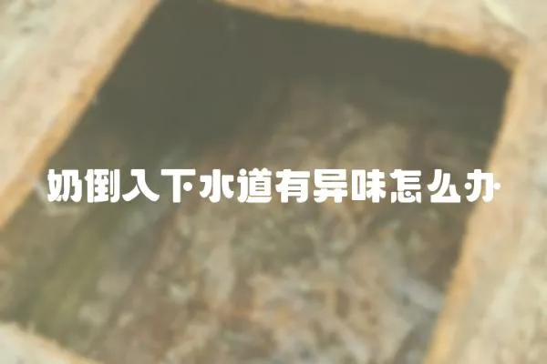 奶倒入下水道有異味怎么辦