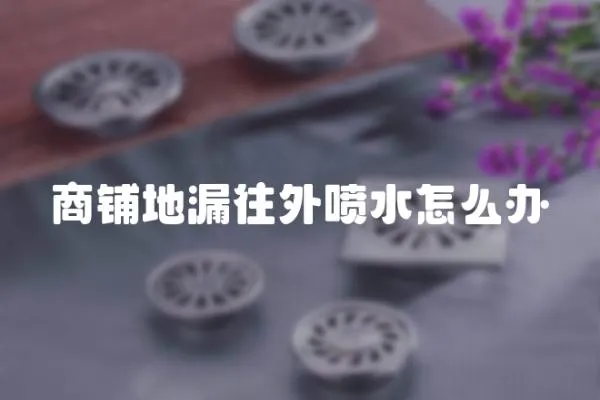 商鋪地漏往外噴水怎么辦