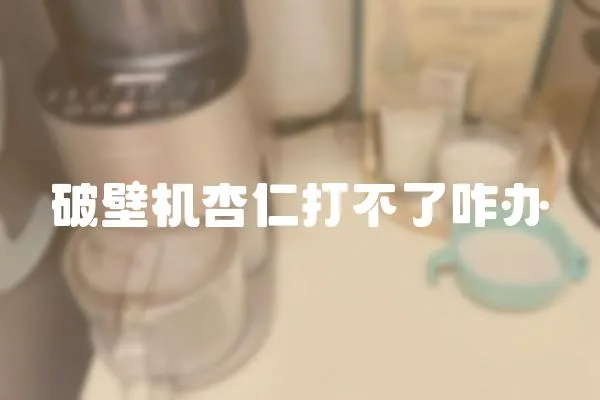 破壁機杏仁打不了咋辦