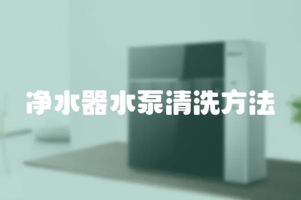 凈水器水泵清洗方法