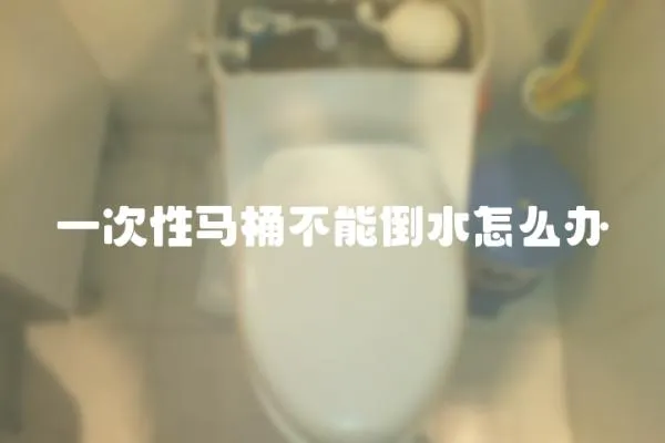 一次性馬桶不能倒水怎么辦