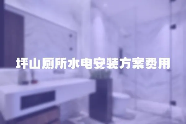 坪山廁所水電安裝方案費用