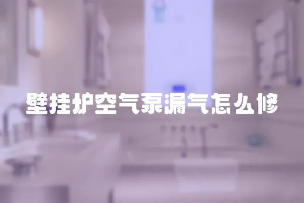 壁掛爐空氣泵漏氣怎么修