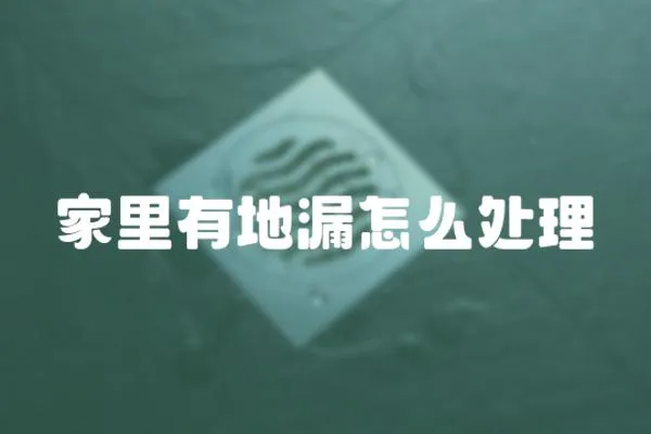 家里有地漏怎么處理