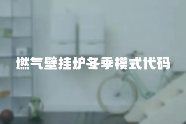 燃氣壁掛爐冬季模式代碼