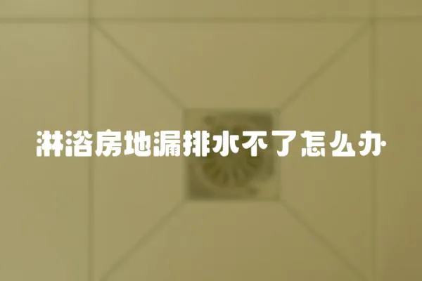 淋浴房地漏排水不了怎么辦