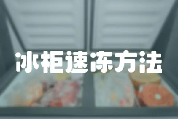 冰柜速凍方法