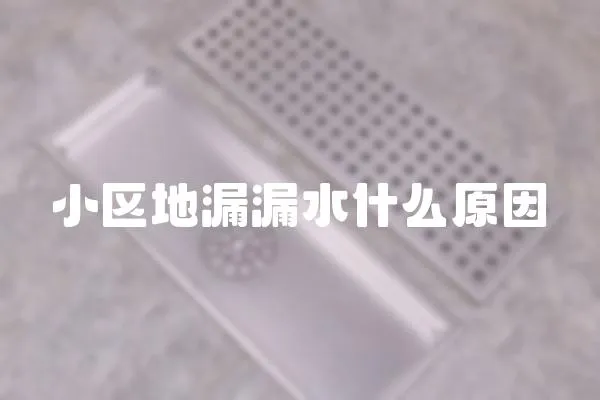 小区地漏漏水什么原因