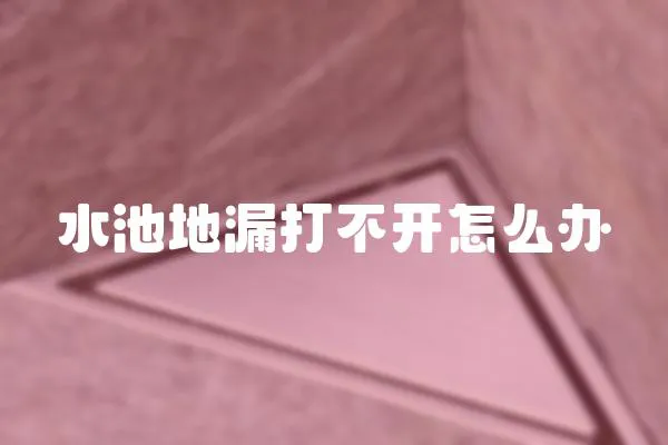 水池地漏打不開怎么辦