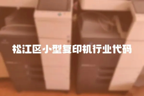 松江區(qū)小型復印機行業(yè)代碼