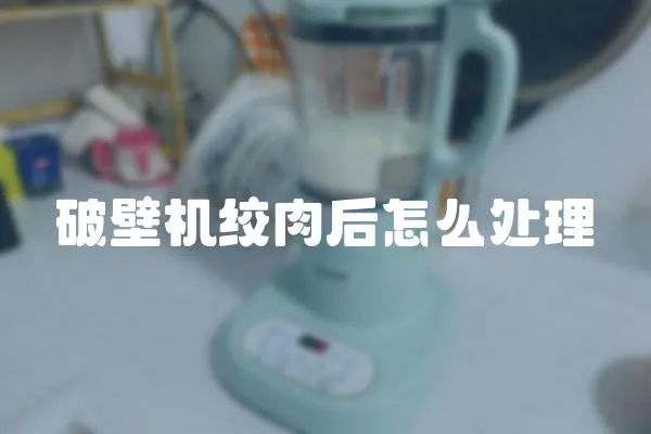 破壁機絞肉后怎么處理