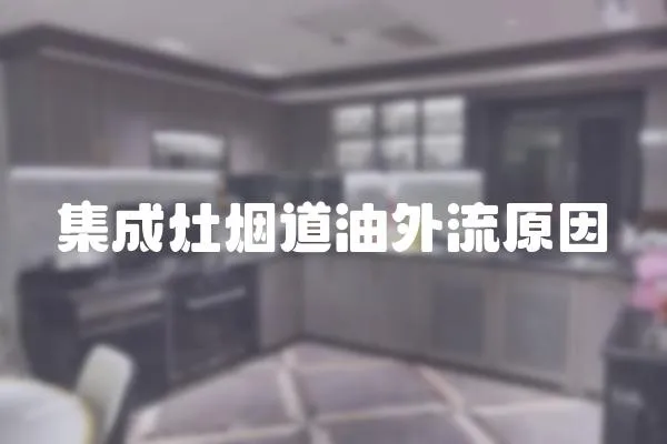 集成灶煙道油外流原因