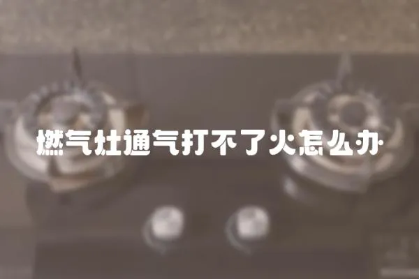燃氣灶通氣打不了火怎么辦