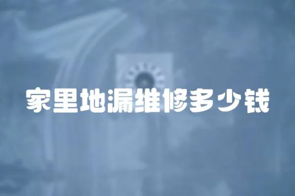 家里地漏維修多少錢