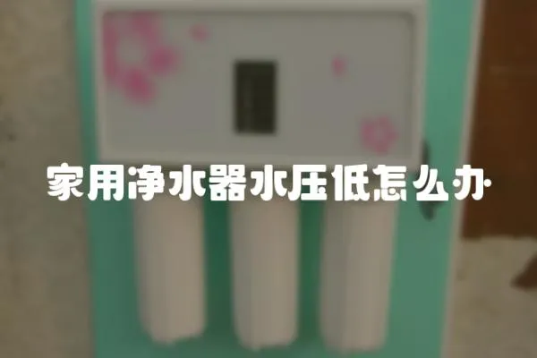 家用凈水器水壓低怎么辦