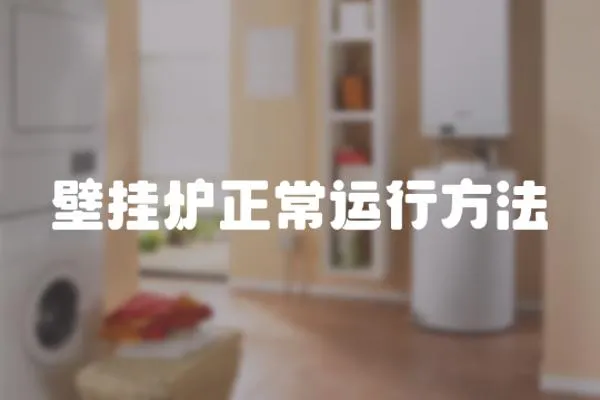 壁掛爐正常運行方法