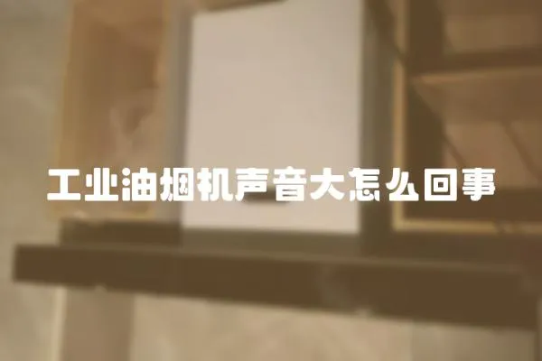 工業油煙機聲音大怎么回事