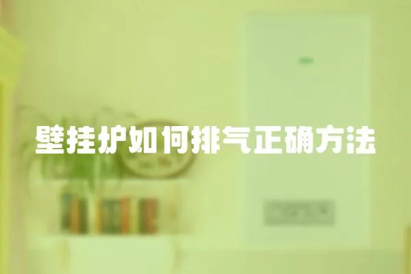 壁掛爐如何排氣正確方法
