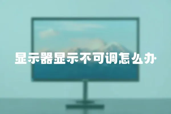 顯示器顯示不可調怎么辦