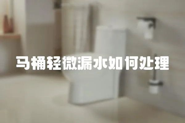 馬桶輕微漏水如何處理