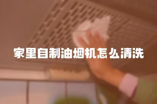 家里自制油煙機怎么清洗