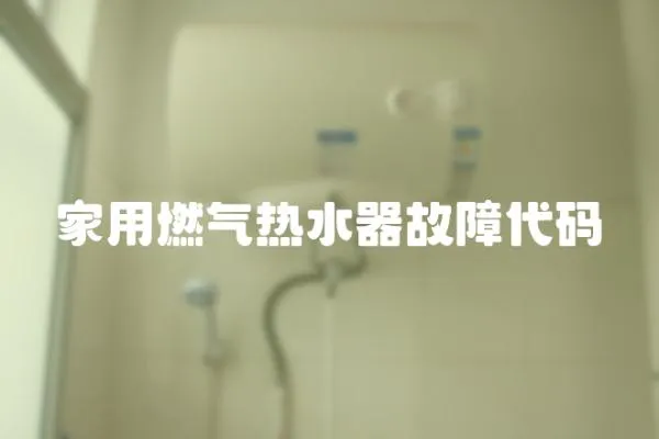 家用燃氣熱水器故障代碼