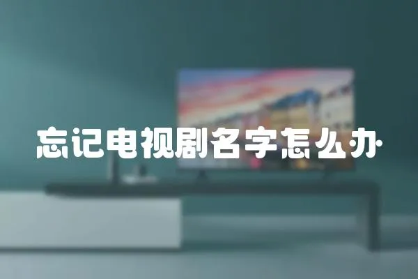 忘記電視劇名字怎么辦