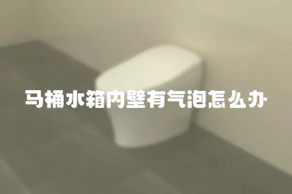 馬桶水箱內壁有氣泡怎么辦