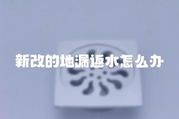 新改的地漏返水怎么辦
