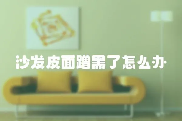沙發皮面蹭黑了怎么辦