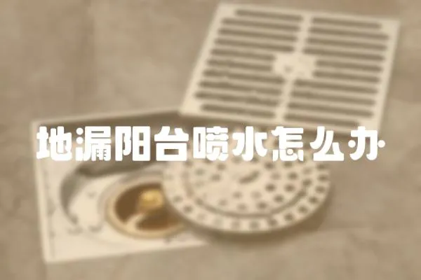 地漏陽臺噴水怎么辦