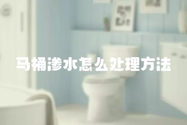 馬桶滲水怎么處理方法