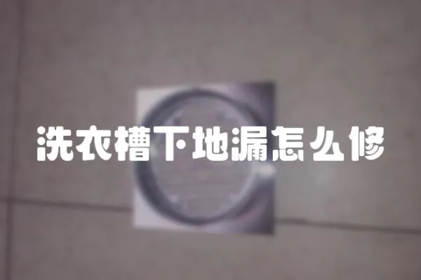 洗衣槽下地漏怎么修