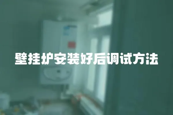 壁掛爐安裝好后調試方法