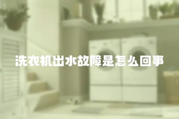 洗衣機出水故障是怎么回事