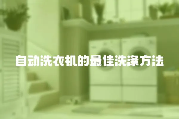 自動(dòng)洗衣機(jī)的最佳洗滌方法