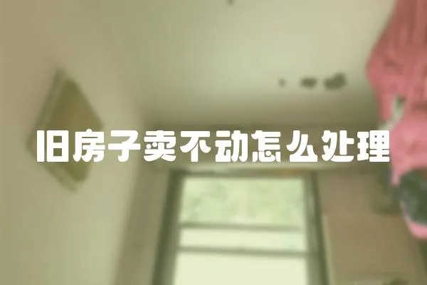 舊房子賣不動怎么處理