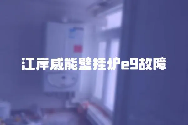 江岸威能壁掛爐e9故障