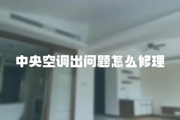 中央空調(diào)出問題怎么修理