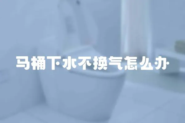 馬桶下水不換氣怎么辦