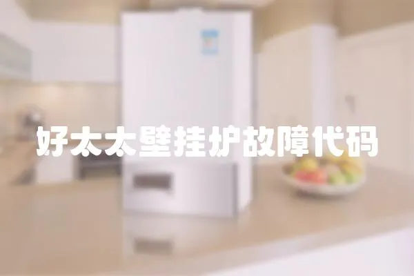 好太太壁掛爐故障代碼