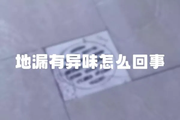 地漏有異味怎么回事
