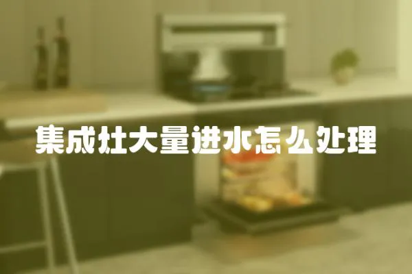 集成灶大量進水怎么處理