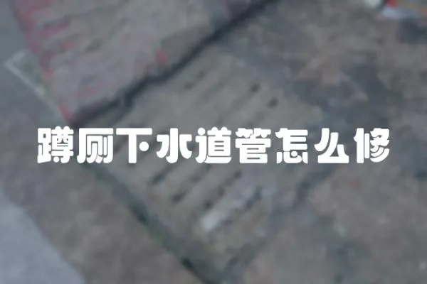 蹲廁下水道管怎么修