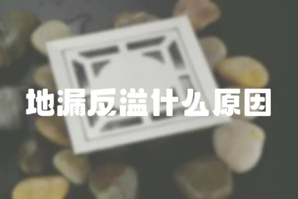 地漏反溢什么原因