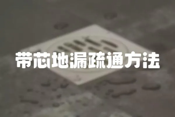 帶芯地漏疏通方法