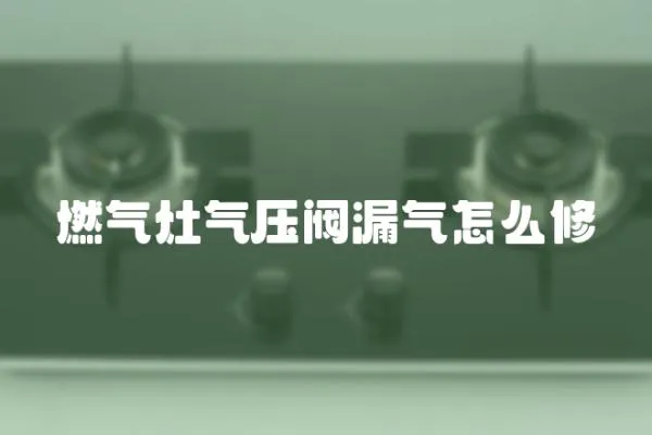 燃?xì)庠顨鈮洪y漏氣怎么修