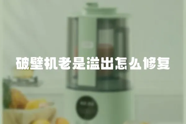 破壁機老是溢出怎么修復(fù)