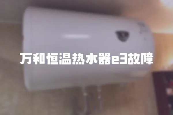 萬和恒溫熱水器e3故障
